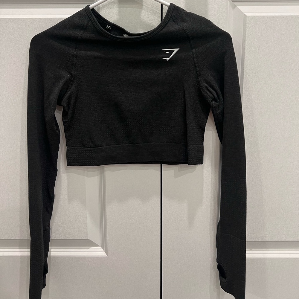 Gymshark vital seamless long sleeve crop top black